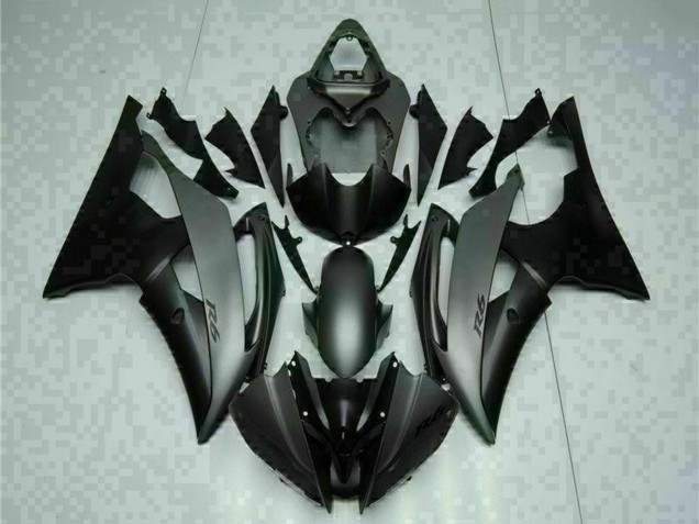 2008-2016 Yamaha YZF R6 Motorcycle Fairings - Grey Matte Black