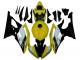2008-2016 Yamaha YZF R6 Motorcycle Fairings - Yellow White Glossy Black