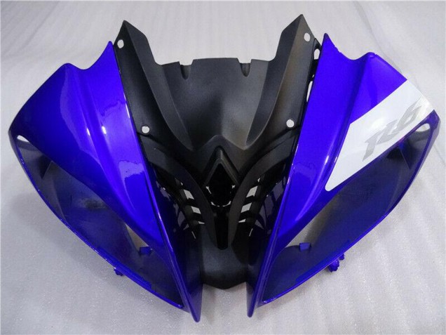2008-2016 Yamaha YZF R6 Motorcycle Fairings - White Blue Matte Black