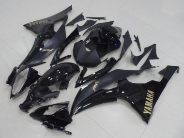Shop 2008-2016 Yamaha YZF R6 Motorcycle Fairings - Glossy Black Matte Black Gold Decals