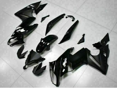Shop 2009-2011 Kawasaki EX650 Motorcycle Fairings - Glossy Black White Decal