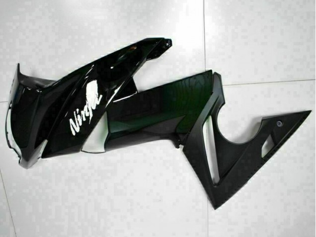 2009-2011 Kawasaki EX650 Motorcycle Fairings - Glossy Black White Decal