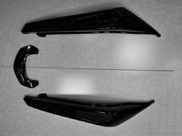 2009-2011 Kawasaki EX650 Motorcycle Fairings - Glossy Black White Decal