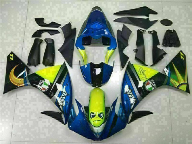 2009-2011 Yamaha YZF R1 Motorcycle Fairings - Blue Yellow Shark