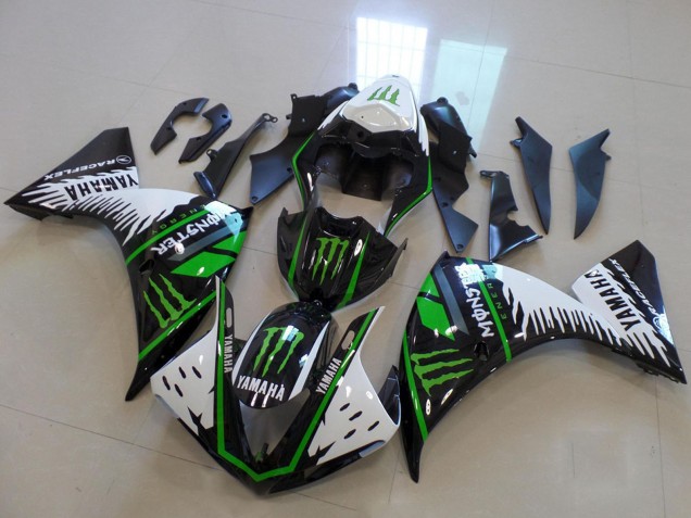 2009-2011 Yamaha YZF R1 Motorcycle Fairings - White Blue Black Green Monster