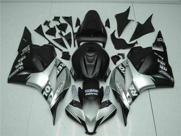 2009-2012 Honda CBR600RR Motorcycle Fairings - Silver Matte Black Repsol