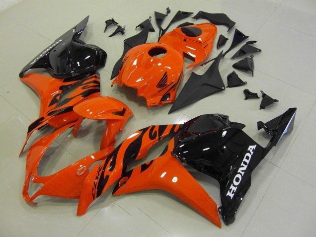 2009-2012 Honda CBR600RR Motorcycle Fairing - Orange Glossy Black