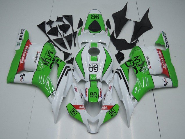 2009-2012 Honda CBR600RR Motorcycle Fairings - White Green Red Go Fun