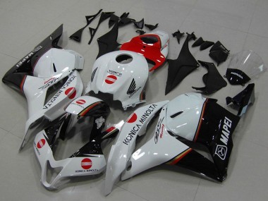 Shop 2009-2012 Honda CBR600RR Motorcycle Fairings - White Red Glossy Black Konica Minolta