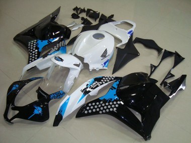 Shop 2009-2012 Honda CBR600RR Motorcycle Fairings Kits - White Blue Glossy Black