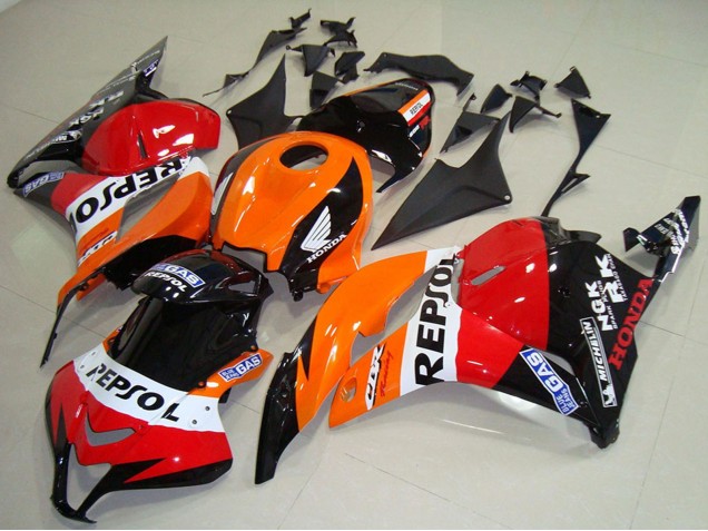 2009-2012 Honda CBR600RR Bike Fairings - Orange White Red Glossy Black Repsol