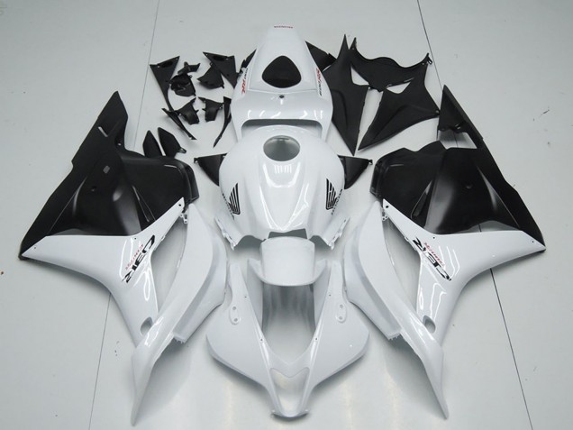2009-2012 Honda CBR600RR Motorcycle Fairing - White Matte Black