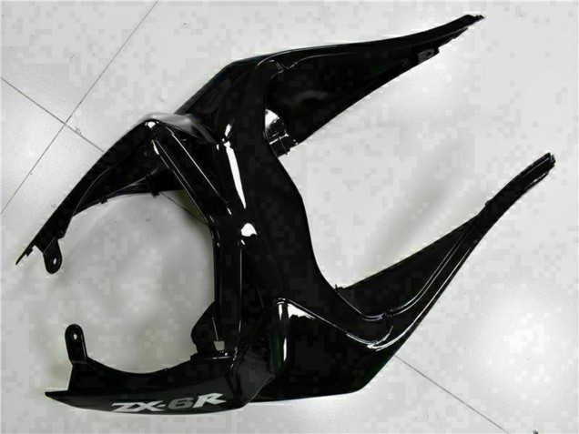 2009-2012 Kawasaki ZX6R Motorcycle Fairings - Glossy Black White Ninja