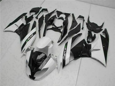 Shop 2009-2012 Kawasaki ZX6R Motorcycle Fairings - Glossy Black White