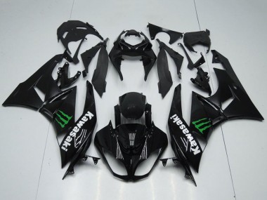 Shop 2009-2012 Kawasaki ZX6R Motorcycle Fairings - Glossy Black Green Monster