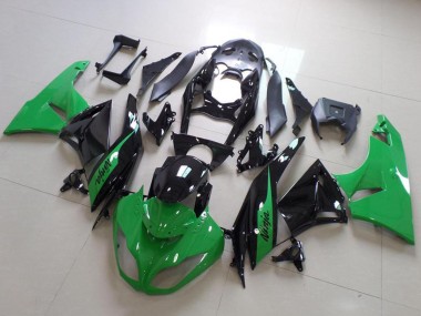 Shop 2009-2012 Kawasaki ZX6R Motorcycle Fairing - Green Glossy Black
