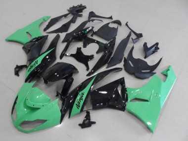 Shop 2009-2012 Kawasaki ZX6R Motorcycle Fairings - Light Green Glossy Black
