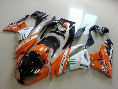Shop 2009-2012 Kawasaki ZX6R Motorcycle Fairings - Orange White Glossy Black Green Elf Bridgestone Monster