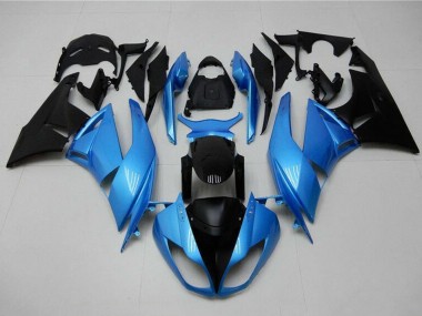 Shop 2009-2012 Kawasaki ZX6R Motorcycle Fairings - Light Blue Glossy Black