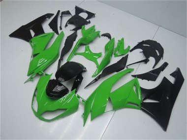 Shop 2009-2012 Kawasaki ZX6R Motorcycle Fairing Kits - Green Glossy Black
