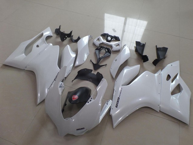 2011-2014 Ducati 1199 Motorcycle Fairings - White Black