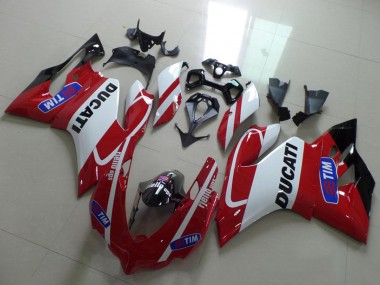Shop 2011-2014 Ducati 1199 Motorcycle Fairings - White Red Tim