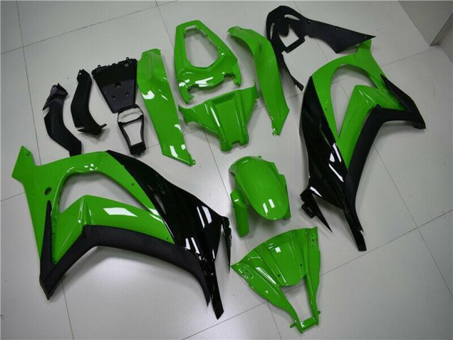 2011-2015 Kawasaki ZX10R Motorcycle Fairing - Green Glossy Black