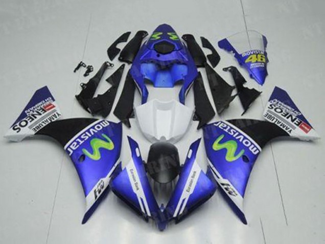 2012-2014 Yamaha YZF R1 Motorcycle Fairings - Blue White Black Green MoviStar Yamalube ENEOS