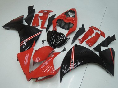 Shop 2012-2014 Yamaha YZF R1 Motorcycle Fairings - Red Glossy Black