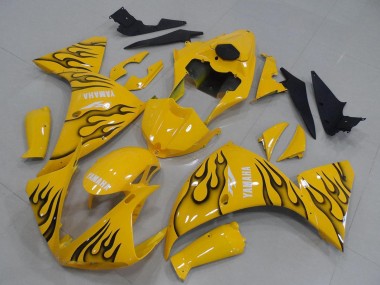 Shop 2012-2014 Yamaha YZF R1 Motorcycle Fairings - Yellow Black Flame