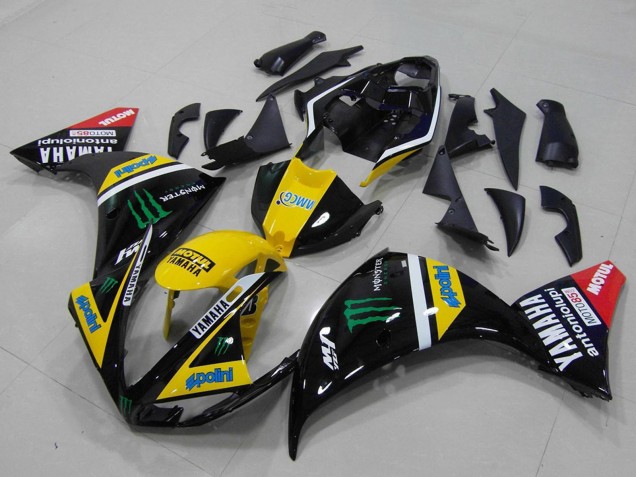 2012-2014 Yamaha YZF R1 Motorcycle Fairings - Yellow White Black Red Green Monster