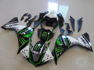 Shop 2012-2014 Yamaha YZF R1 Motorcycle Fairing - White Black Green Monster