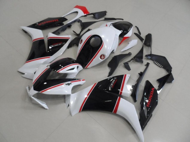 2012-2016 Honda CBR1000RR Motorcycle Fairing - White Red Glossy Black Stripe