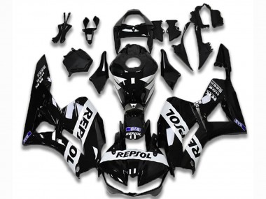 Shop 2013-2023 Honda CBR600RR Motorcycle Fairings - Glossy Black White Repsol