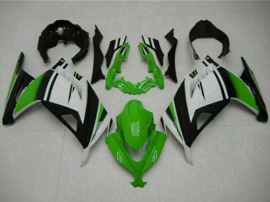 Shop 2013-2024 Kawasaki Ninja 300 EX300R Motorcycle Fairings - White Green Black