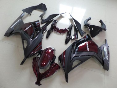 Shop 2013-2018 Kawasaki ZX300R Motorcycle Fairings - Maroon Red Matte Grey