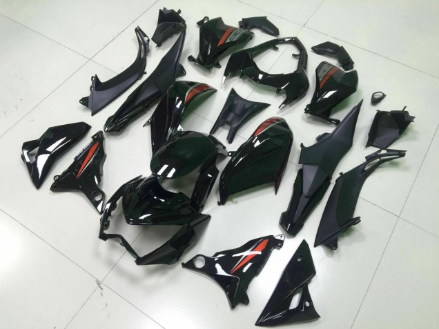 2013-2018 Kawasaki Z800 Motorcycle Fairings - Glossy Black Red Silver