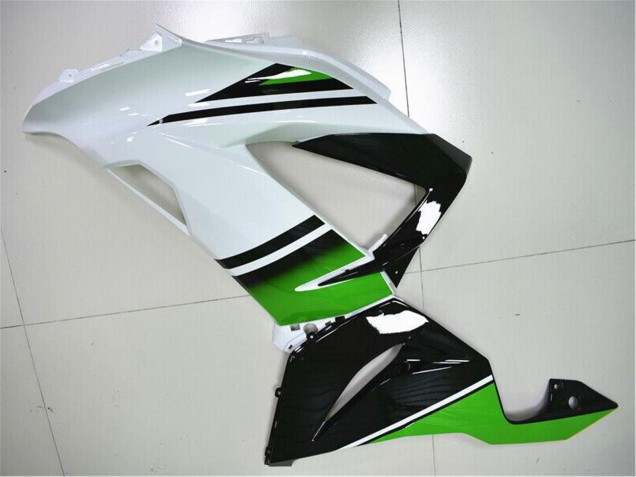 2013-2018 Kawasaki ZX6R Motorcycle Fairings - Green White Glossy Black