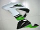 2013-2018 Kawasaki ZX6R Motorcycle Fairings - Green White Glossy Black