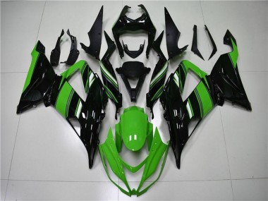 Shop 2013-2018 Kawasaki ZX6R Bike Fairings - Green Glossy Black