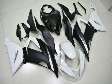 Shop 2013-2018 Kawasaki ZX6R Abs Fairings - White Matte Black