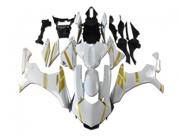 2015-2019 Yamaha YZF R1 Motorcycle Fairings - White Gold