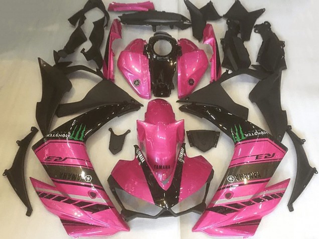 2015-2018 Yamaha YZF R3 Motorcycle Fairings - Pink Black Green Monster