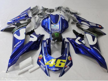 Shop 2017-2023 Yamaha YZF R6 Motorcycle Fairings - White Blue Green Monster MoviStar
