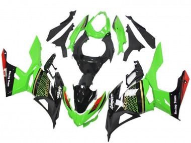 Shop 2018-2024 Kawasaki EX400 Motorcycle Fairings - Green Red Black Honeycomb