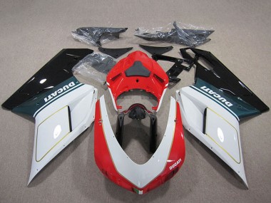 Shop 2007-2014 Ducati 848 1098 1198 Motorcycle Fairing Kits - White Red Glossy Black