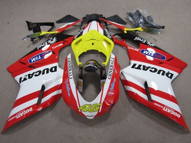 Shop 2007-2014 Ducati 1198 Motorcycle Fairings - White Yellow Red Generali 46