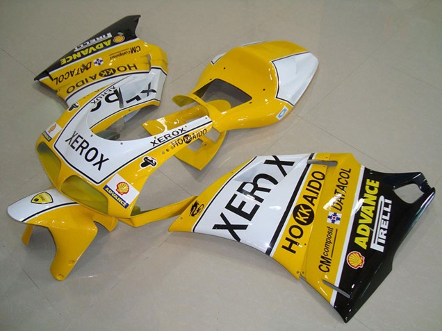 1993-2005 Ducati 748 916 996 996S Motorcycle Fairings - White Yellow Glossy Black Xerox