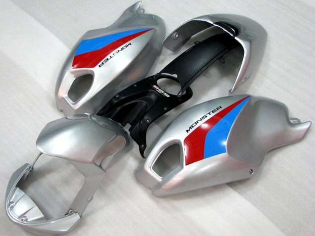 2008-2012 Ducati Monster 696 Motorcycle Fairings - Silver Blue Red
