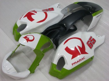 Shop 2008-2012 Ducati Monster 696 Motorcycle Fairings - White Green Red Pramac 65